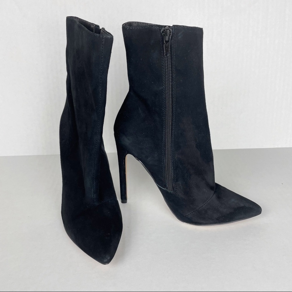 Steve Madden Black Suede Ankle Boots